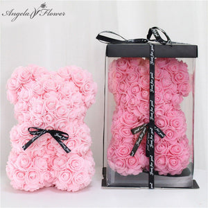Hand Crafted Rose Bear