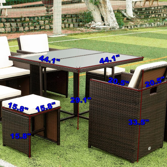9 Pieces Patio Dining Sets