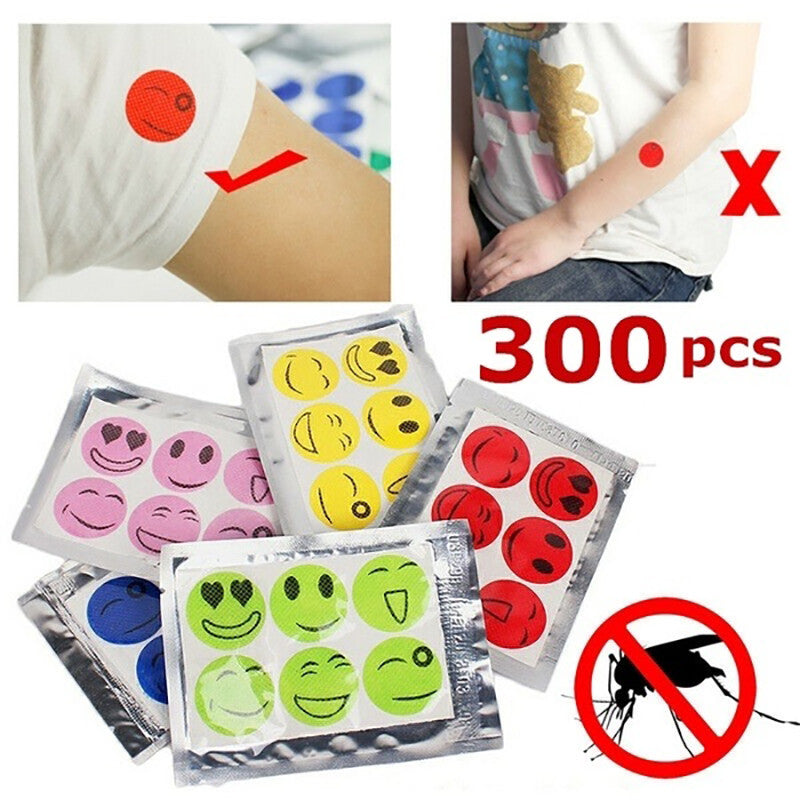 300Pcs Mosquito Repellent Patches Stickers Natural Non Toxic Pure Essential Oil Camping Travel Children Adult Repellent Stickers