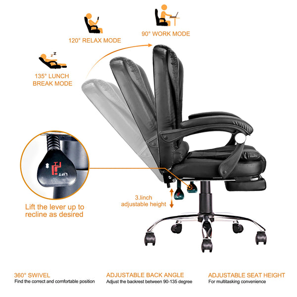 Office Ergonomic Chair with Footrest