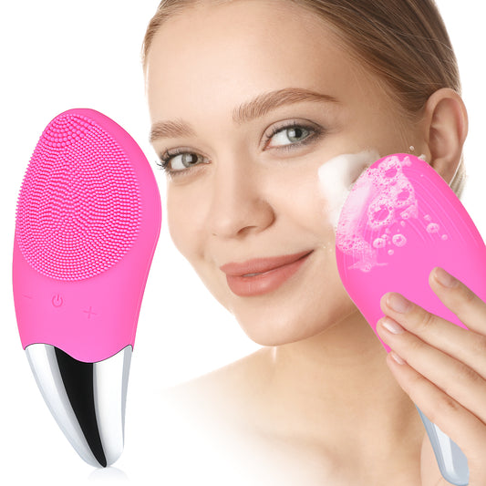 Facial Cleansing Brush Rechargeable Waterproof Silicone Face Brush Sonic Vibration Deep Cleaning Blackhead Remover Anti Aging