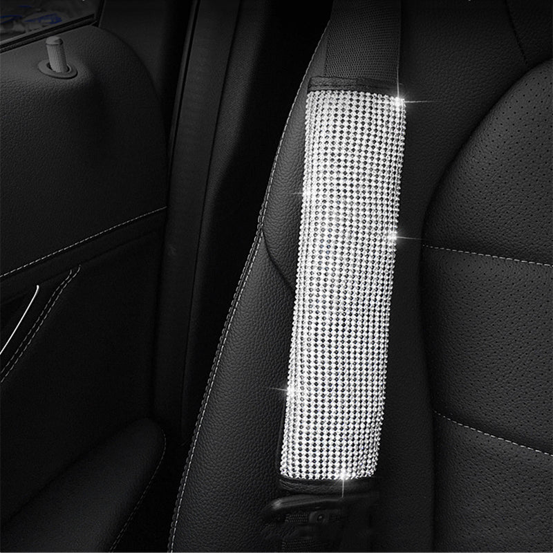 Diamond Crystal Car Interior Accessories Seatbelt Cover Handbrake Cover Car Gear Shift Collars Car Steering Wheel Cover