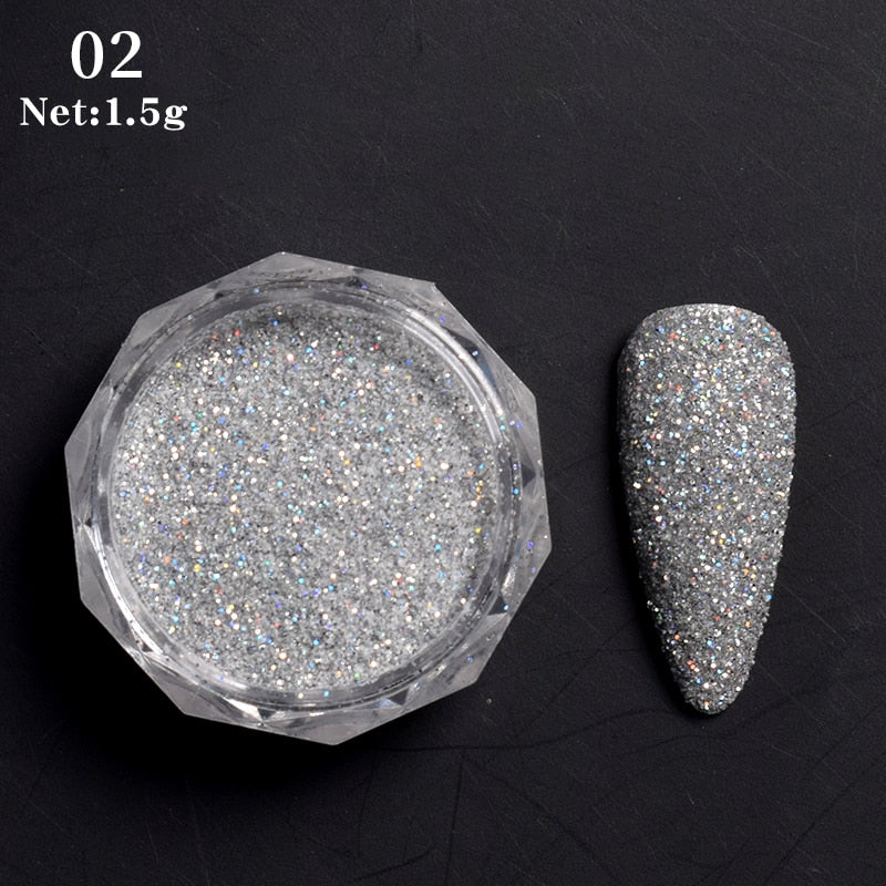 1 Box Hot Sale Holographics Nail Powders Laser Shiny Nail Glitters Dust Decorations For Nail Art Chrome Pigment DIY Accessories