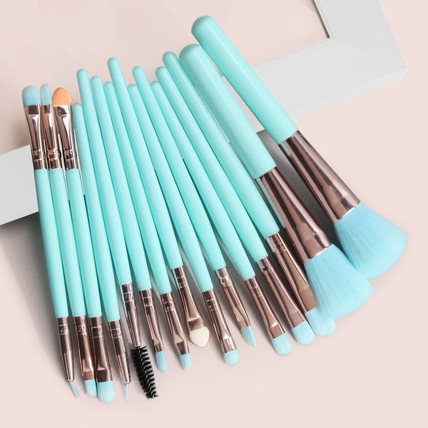 15 Pcs/set  makeup brushes Eye Shadow Eyelash Eyebrow Brush Fluorescent Series Foundation Blush Blending Beauty Make Up tools