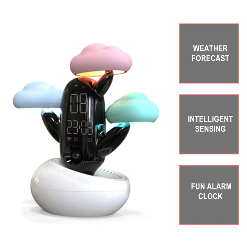 Cloud Weather Time Light Small Alarm Clock Bedside  Electronic Induction Night Light