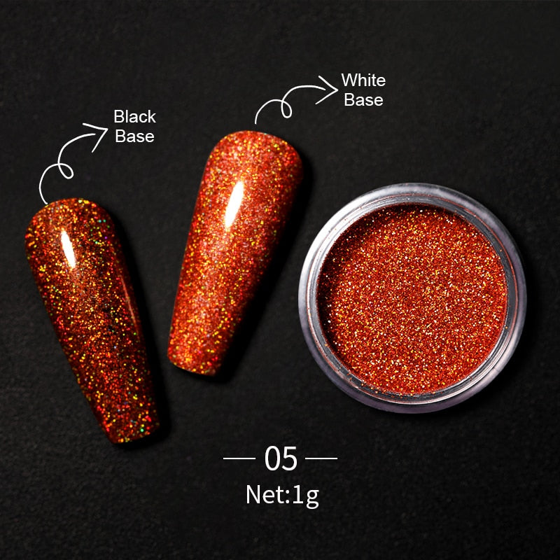 1 Box Hot Sale Holographics Nail Powders Laser Shiny Nail Glitters Dust Decorations For Nail Art Chrome Pigment DIY Accessories