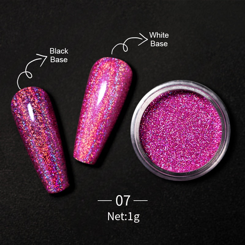 1 Box Hot Sale Holographics Nail Powders Laser Shiny Nail Glitters Dust Decorations For Nail Art Chrome Pigment DIY Accessories