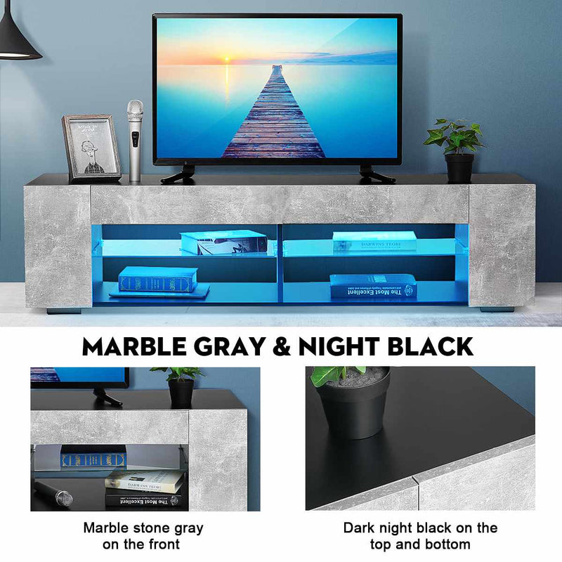 Modern RGB LED TV Stands With Cabinet Storage Organizer
