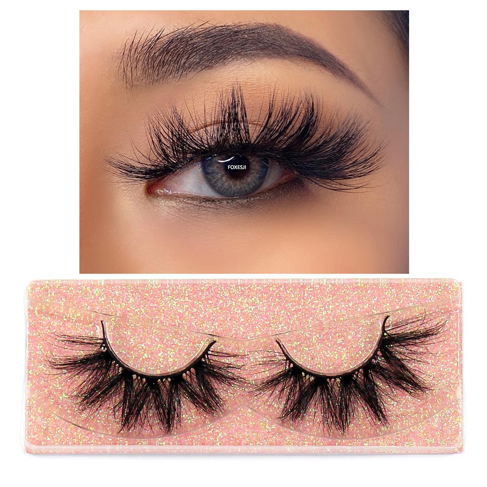 FOXESJI Mink Lashes Eyelashes Fluffy Natural Soft Cross False Eyelashes Eyelash Extension Volume 3D Mink Lashes Eyelashes Makeup