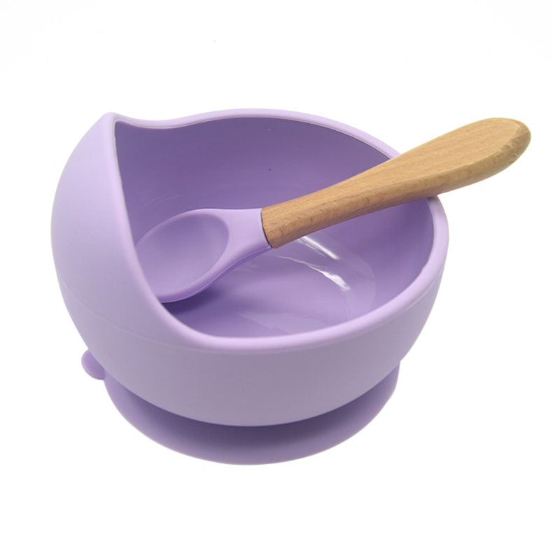 Baby Silicone Tableware Strong Sucker Water Bowl Spoon Set Children Suction Bowl Baby Food Bowl Baby Feeding Tableware