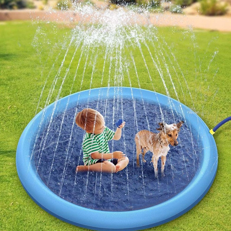 Foldable splash pad for dog pool