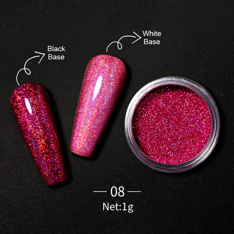 1 Box Hot Sale Holographics Nail Powders Laser Shiny Nail Glitters Dust Decorations For Nail Art Chrome Pigment DIY Accessories