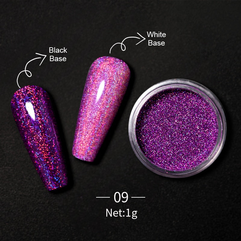 1 Box Hot Sale Holographics Nail Powders Laser Shiny Nail Glitters Dust Decorations For Nail Art Chrome Pigment DIY Accessories