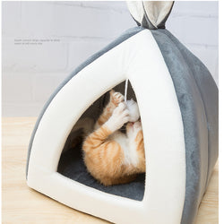 Pet Cat House Bed Indoor Kitten mat Warm Small for cats Dogs Nest Collapsible Cat Cave Cute Sleeping Mats Winter Products