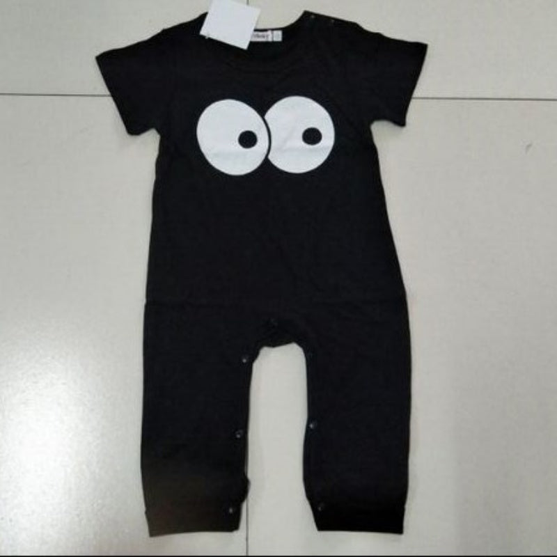 Baby Clothes Cotton Long Pants Crawling Clothes Short Sleeves Cool Boy Romper For Newborns