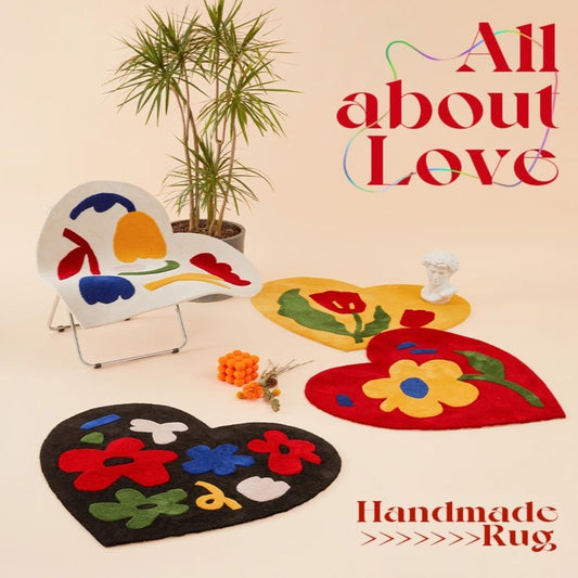 Cute Heart Shape Nonslip Bath Mat Toilet Rug Water Absorption Door Mat for Household Bathroom Toilet Bedroom Floor Mat Foot Mats