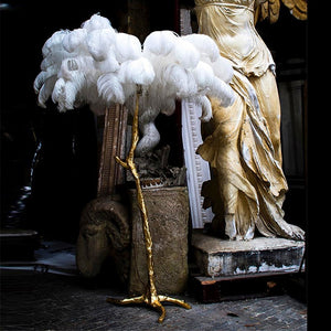 Modern Luxury Ostrich Feather LED Floor Lamp