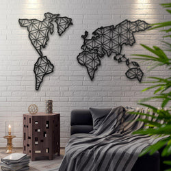 Liv - Metal World Map Wall Art - Annizon Home Essentials