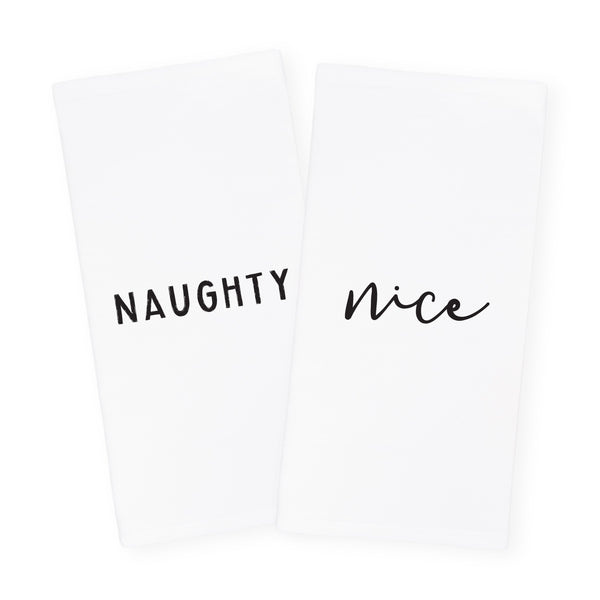 Naughty and Nice Christmas Kitchen Tea Towel, 2-Pack freeshipping - Annizon Home Essentials