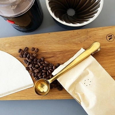 Golden Stainless steel Coffee Clip - Annizon Home Essentials