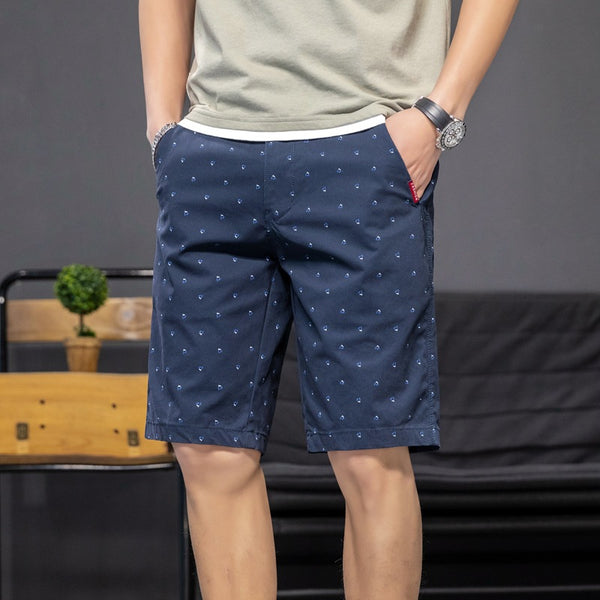 Shorts: Men's trend: versatile, washed solid color printed work clothes, casual pants, loose straight tube dynamic pants