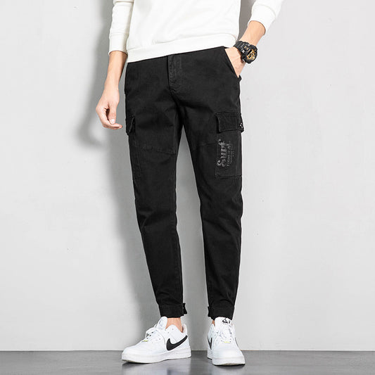 Men's washed Multi Pocket Cotton Sports Cargo Pants