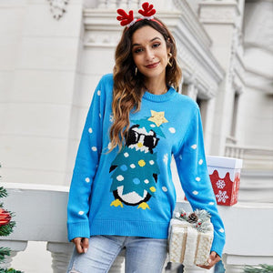 #Christmas# Long Sleeve Round Neck Pullover Shirt Christmas