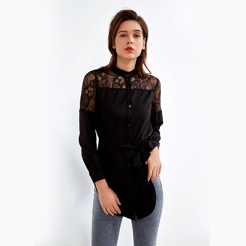 Long Sleeve High Neck Blouse