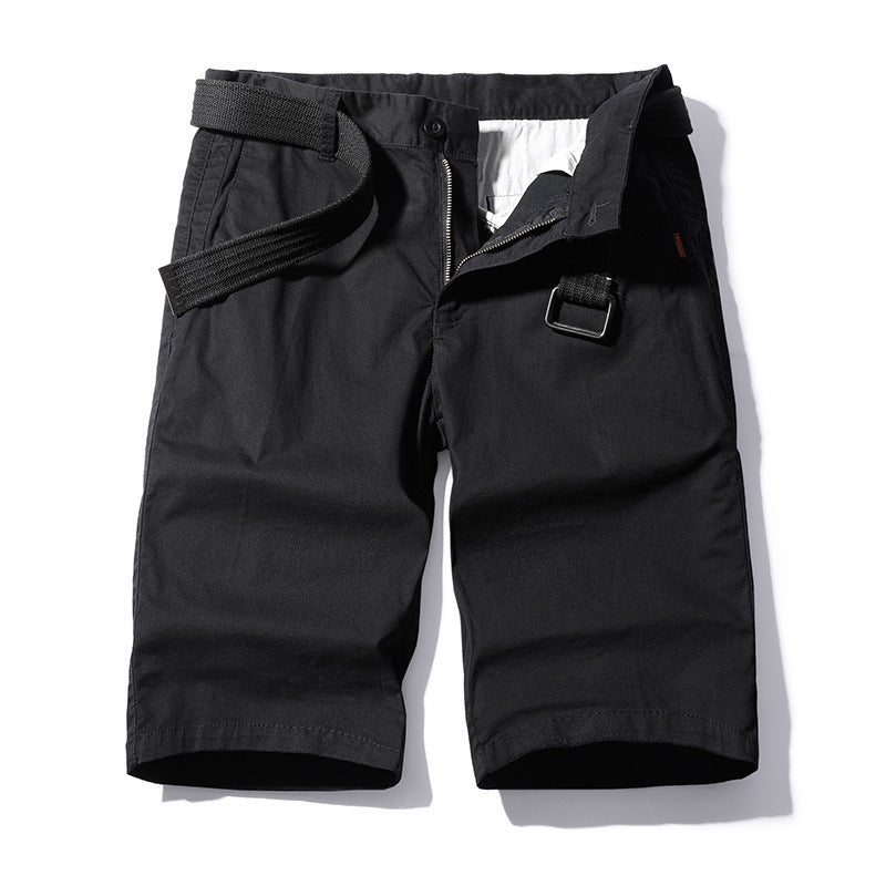 Work Shorts: Men's new fashion, versatile, washed solid color six point sports pants, casual men's pants