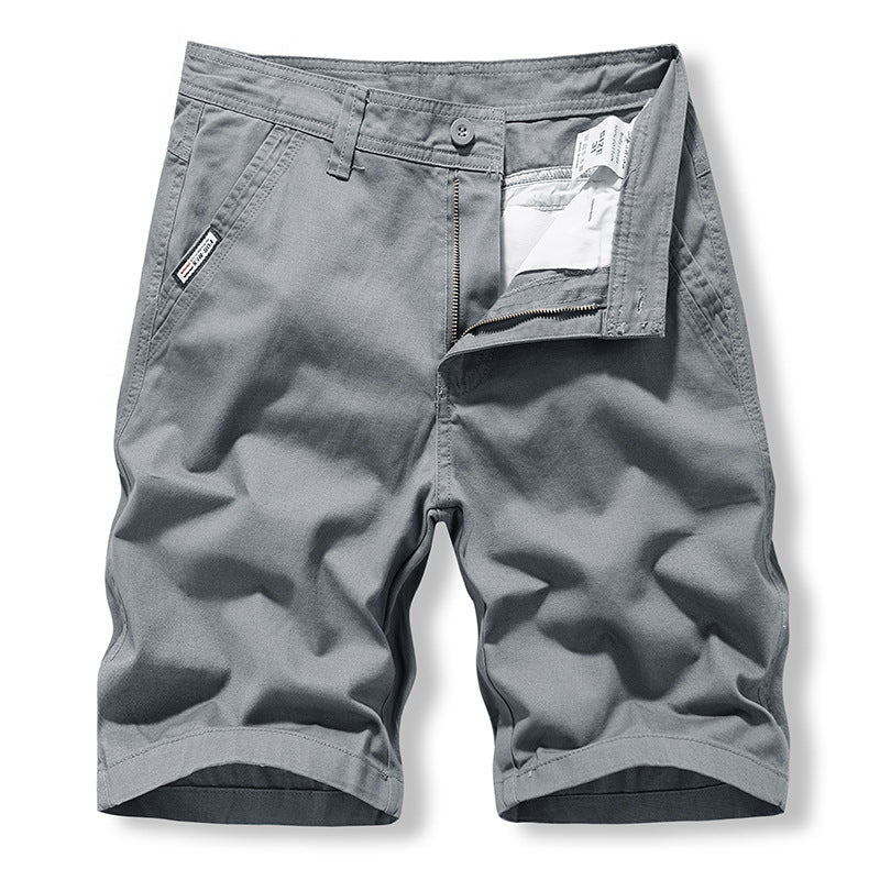 Casual Shorts: Men's fashion, classic, versatile, washed solid color, pure cotton overalls, sports pants