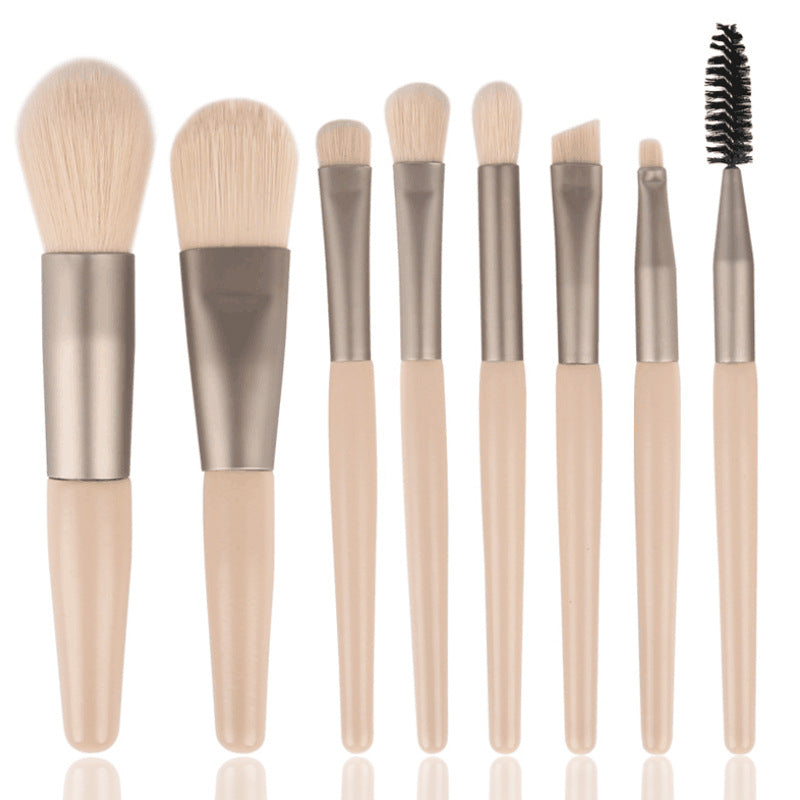 New mini 8 makeup brush set brush eye shadow eyelashes brush red loose powder brush makeup brush beauty tools