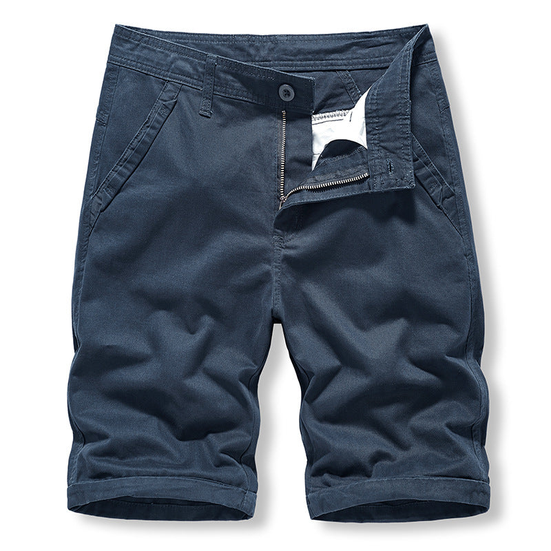 Work Shorts: Men's middle-aged and old-age casual versatile washed pure cotton pants