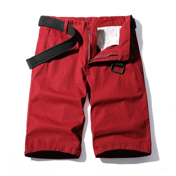 Work Shorts: Men's new fashion, versatile, washed solid color six point sports pants, casual men's pants