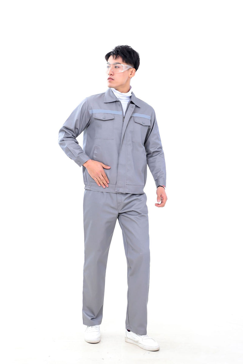 Factory wholesale spring, autumn and summer long and short-sleeved reflective strips overalls suits men and women labor insurance clothing workshop tooling customization