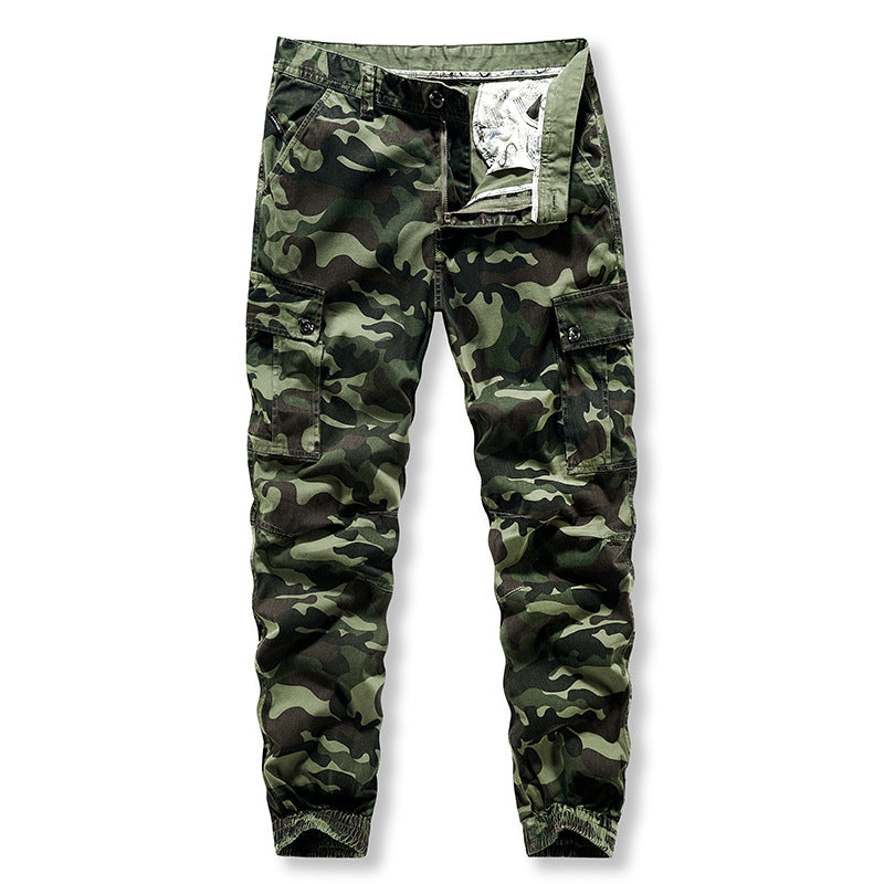 Multi Pocket camouflage  outdoor big size fashion casual washed cargo long pants