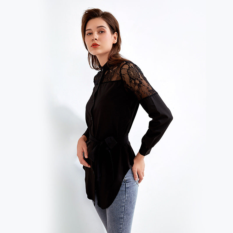Long Sleeve High Neck Blouse