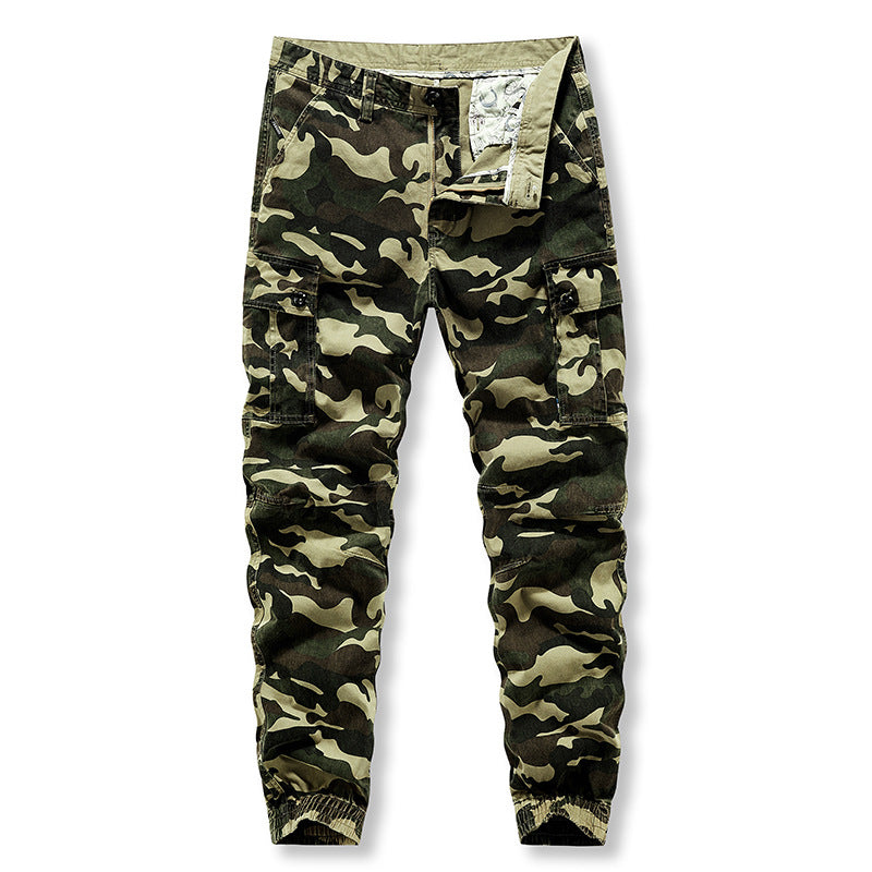Multi Pocket camouflage  outdoor big size fashion casual washed cargo long pants