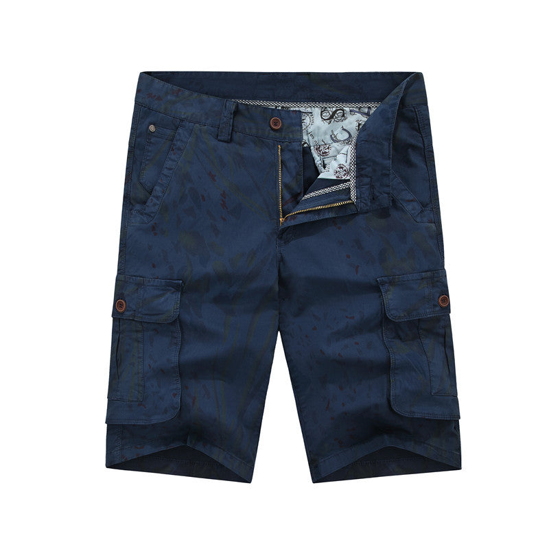Khmer overalls shorts men's casual dynamic water wash camouflage Multi Pocket six point pants