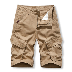 Solid color washed cotton pockets workman cpropped pants
