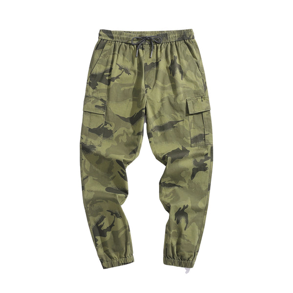 Camouflage multi bag overalls: Men's new fashion, all-around, strong belt, foot binding, leisure pants