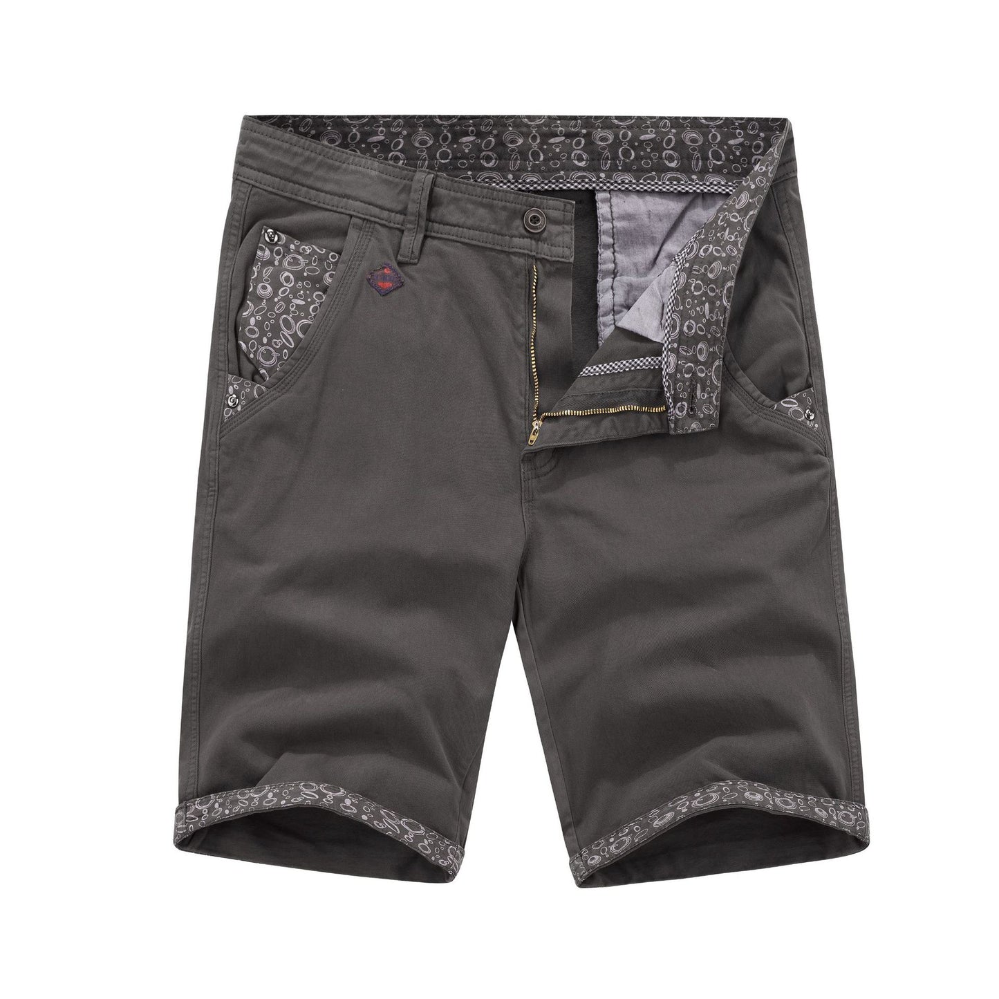 Solid color washed cotton pockets workman cpropped pants