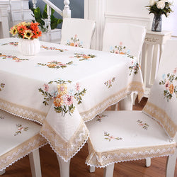 Chinese embroidered table cloth cloth garden table cloth cotton linen table cloth small fresh minimalist round table cloth coffee table cloth