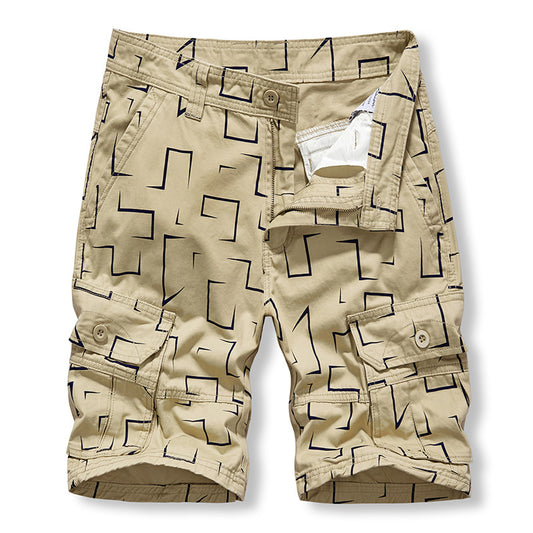 Shorts: Men's fashion trend, versatile, washable, Multi Pocket casual overalls, five point sports men's pants