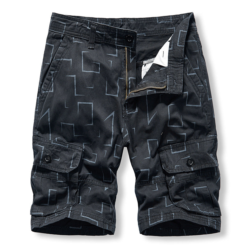 Shorts: Men's fashion trend, versatile, washable, Multi Pocket casual overalls, five point sports men's pants