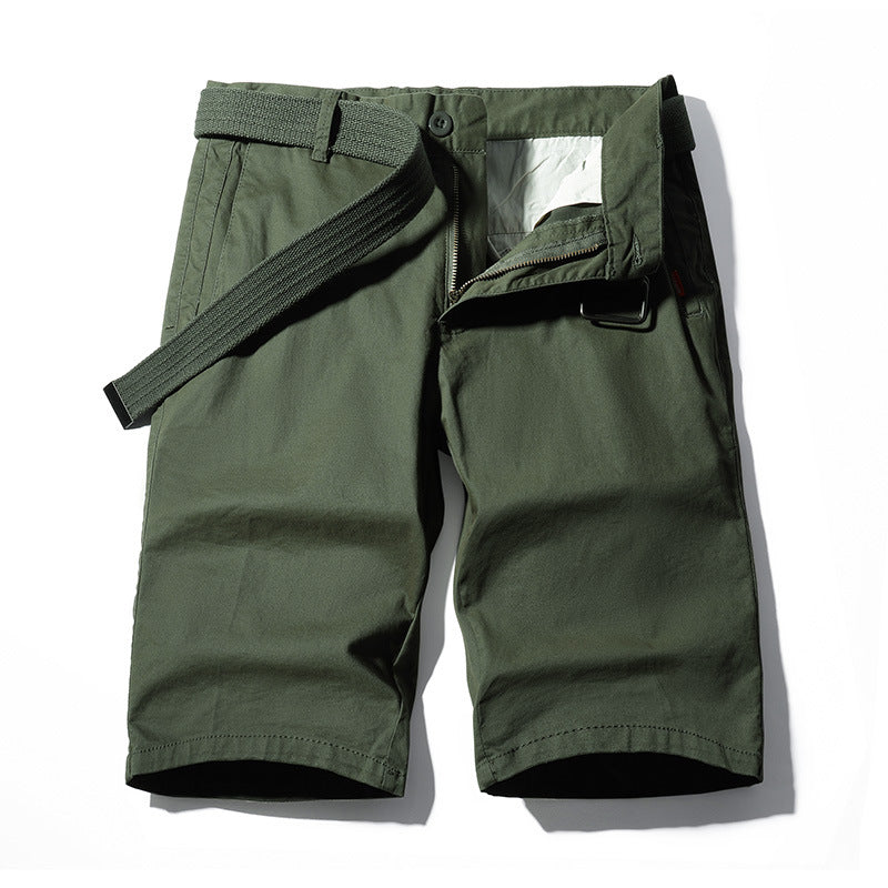 Work Shorts: Men's new fashion, versatile, washed solid color six point sports pants, casual men's pants