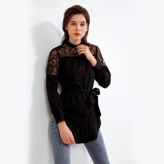 Long Sleeve High Neck Blouse
