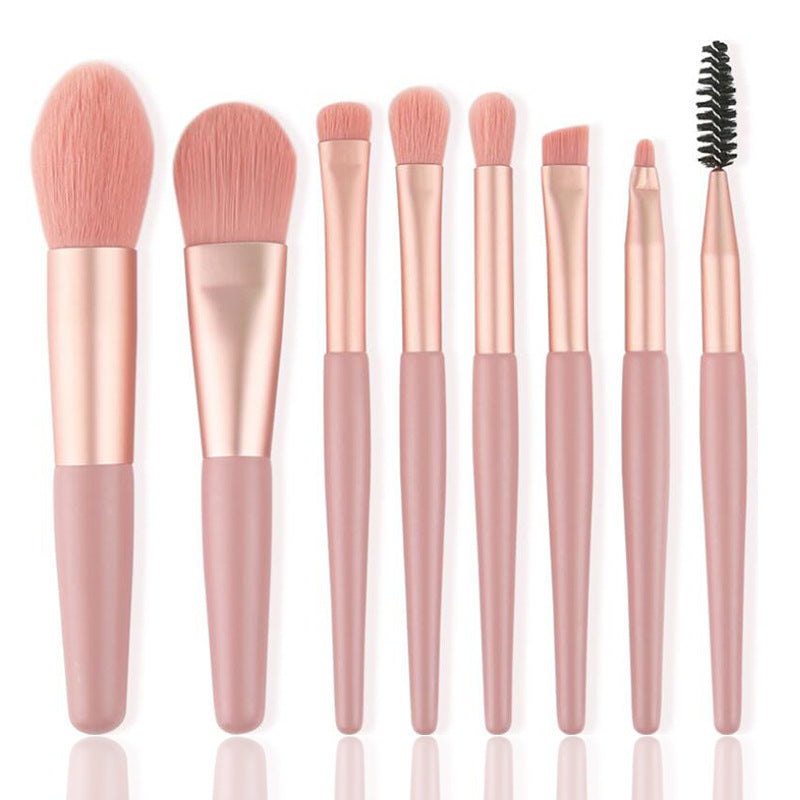 New mini 8 makeup brush set brush eye shadow eyelashes brush red loose powder brush makeup brush beauty tools