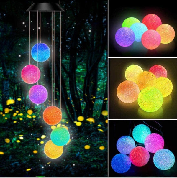 Hot selling solar LED colorful hummingbird wind chime lamp particle ball red bird wind chime lamp outdoor decoration light garden light