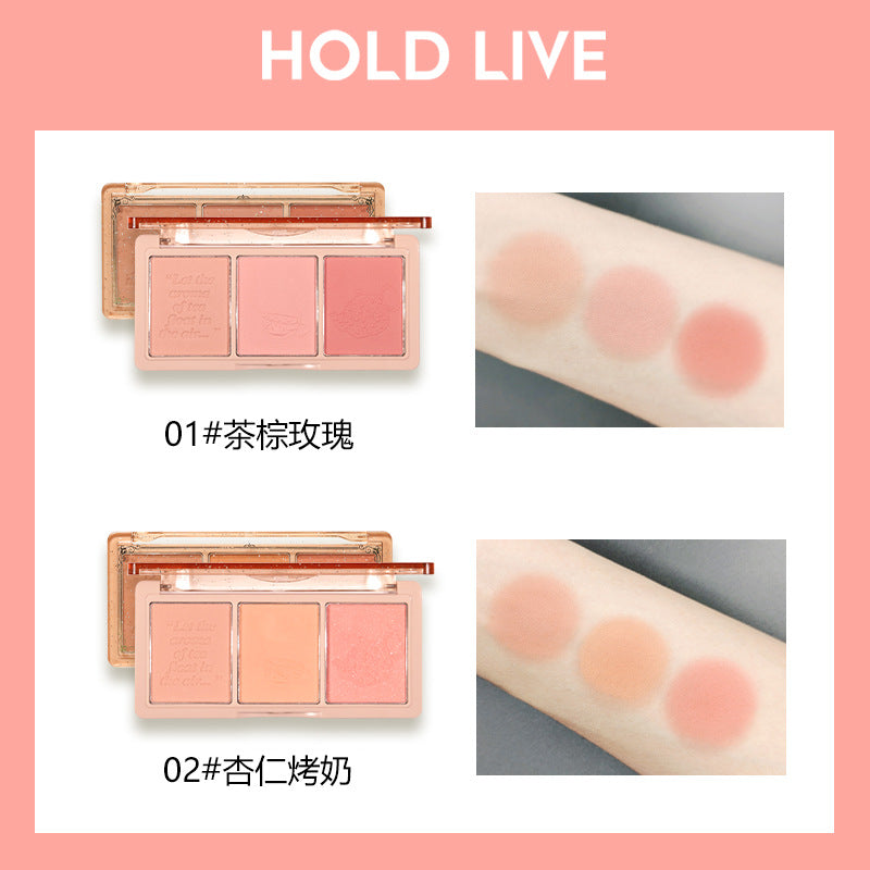 Hold Live Secret Garden Sany Color Blush Eye Shadow Tea Brown Rose Aprost Milk Tea Nude Nature HL461