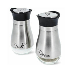 Salt and Pepper Shakers Stainless Steel Glass Set BPA Free, 4oz freeshipping - Annizon Home Essentials